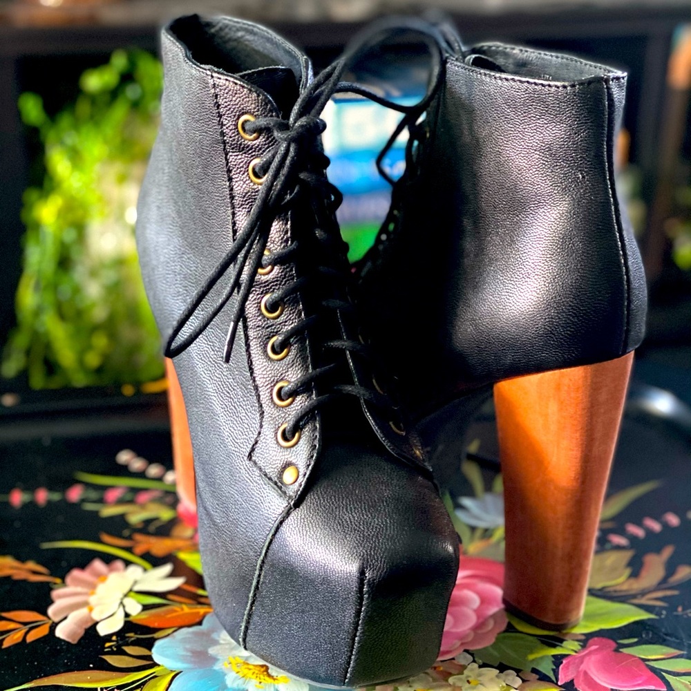 Jeffrey Campbell Booties with Wood Heel